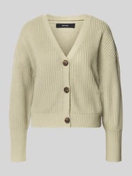 kardigan rozpinany o kroju oversized z dekoltem w serek model 'LEA' od VERO MODA - 11