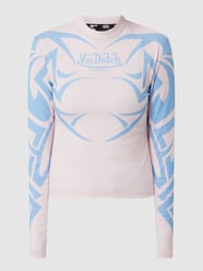 Kort shirt met lange mouwen van mesh, model 'Akaya' van Von Dutch Roze - 40