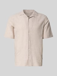 Slim Fit Freizeithemd aus Baumwoll-Leinen-Mix Modell 'CAIDEN' von ONLY & SONS Beige - 10