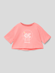 Kort T-shirt met labelprint van Roxy Rood - 16