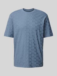 T-Shirt mit geripptem Rundhalsausschnitt Modell 'Jaquard' von ARMANI EXCHANGE Blau - 10