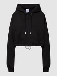Bluza rozpinana krótka z wyhaftowanym logo model ‘Everyday’ od ICANIWILL Czarny - 38
