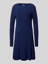 Knielanges Strickkleid mit Zopfmuster von Polo Ralph Lauren Blau - 28