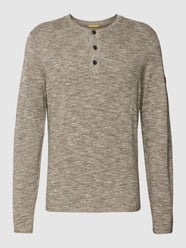 Strickpullover mit kurzer Knopfleiste von camel active Beige - 10