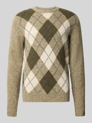 sweter z dzianiny o kroju regular fit ze wzorem w kratę od Fynch-Hatton - 31