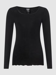 Longsleeve aus Schurwoll-Seide-Mix Modell 'True Confidence'  von Calida Grau / Schwarz - 18