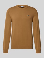 Sweter z dzianiny kroju regular fit z mieszanki bawełny od Lacoste - 7