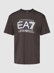 T-Shirt mit Logo-Print von EA7 Emporio Armani Grau / Schwarz - 48