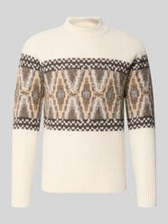 Strickpullover aus Woll-Mix mit Stehkragen von bugatti - 7