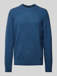 Regular Fit Pullover aus Tweedgarn  von Marc O'Polo Blau - 36