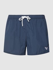 Zwembroek met labelstitching, model 'Basic' van Emporio Armani Blauw / turquoise - 4