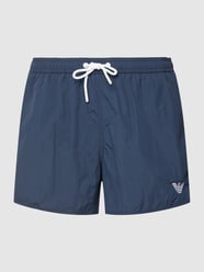 Badehose mit Label-Stitching Modell 'Basic' von Emporio Armani Blau - 42