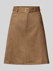 Minirock in Leder-Optik mit Gürtel Modell 'Sl44one' von ZABAIONE Beige - 41