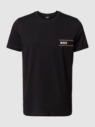 T-Shirt mit Label-Print von BOSS Schwarz - 10