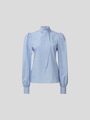 Schluppenbluse mit Streifenmuster von Custommade Blau - 34