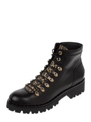 Leren boots met textiel op de tong van Marc Cain Bags & Shoes Grijs / zwart - 13