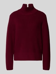 Sweter z dzianiny z prążkowaną stójką od windsor. - 9