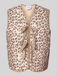 Regular Fit Weste aus Baumwoll-Leinen-Mix Modell 'ROMI' von VILLA SOPHIE Beige - 28