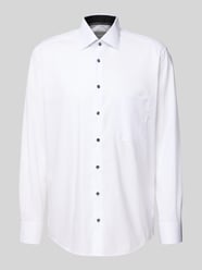 Comfort fit zakelijk overhemd van katoen met kentkraag van ETERNA - 14