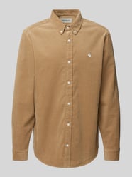 Regular Fit Cordhemd mit Logo-Stitching Modell 'MADISON' von Carhartt Work In Progress Beige - 1