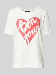 T-Shirt mit Motiv- und Statement-Print von Oui - 46