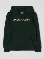 Hoodie mit Logo Modell 'Corp' von Jack & Jones Grün - 24