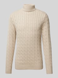 Strickpullover mit Zopfmuster Modell 'RYAN' von SELECTED HOMME Beige - 45