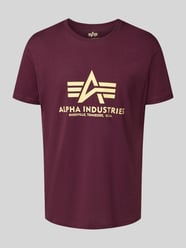 T-shirt met labelprint van Alpha Industries Bordeaux - 41