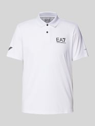 Slim Fit Poloshirt mit Label-Print von EA7 Emporio Armani Weiß - 1