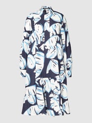 Overhemdjurk met all-over motief van Luisa Cerano Blauw / turquoise - 29