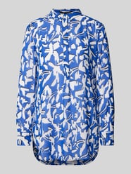 Bluse mit verdeckter Knopfleiste von comma Blau - 37