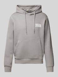 Hoodie mit Label-Print Modell 'ECORP' von Jack & Jones Grau - 4