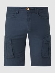 Korte regular fit broek van een mix van linnen en katoen, model 'Povi' van !Solid Blauw - 28