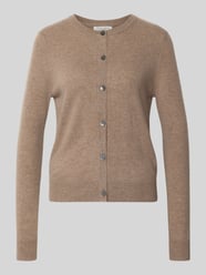 Gebreid jack van puur kasjmier met doorlopende knoopsluiting van Christian Berg Woman Beige - 11