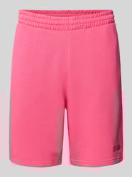 Szorty z dzianiny dresowej o kroju relaxed fit z wyhaftowanym logo od REVIEW - 3