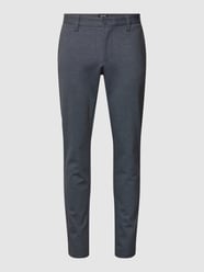 Tapered fit stoffen broek met fijn all-over motief, model 'Mark' van Only & Sons Blauw - 21