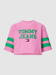 Cropped T-Shirt mit Label-Stitching von Tommy Jeans Rosa - 18