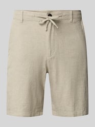 Bermudy o kroju slim fit z mieszanki bawełny i lnu model 'BRODY' od Selected Homme - 36