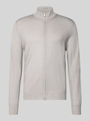 Strickjacke aus Schurwolle mit Zweiwege-Reißverschluss von Gran Sasso - 11