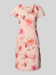 Knielanges Cocktailkleid mit Wasserfall-Ausschnitt von Christian Berg Cocktail Beige - 9