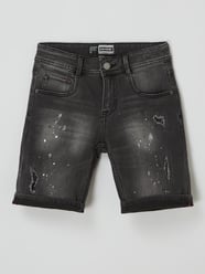 Jeansshorts mit Stretch-Anteil Modell 'Oregon' von Raizzed Grau / Schwarz - 42