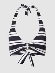 Bikini-Oberteil mit Streifenmuster von Lauren Ralph Lauren Schwarz - 20