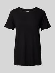 T-Shirt mit Muschelsaum von Kaffe Schwarz - 36