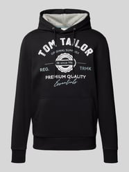 Regular Fit Hoodie mit Logo Print von Tom Tailor Schwarz - 33