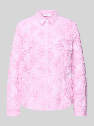 HBK Zümdholzstreifen strepen Blouse met Bloemenapplicaties van Christian Berg Woman Fuchsia - 20