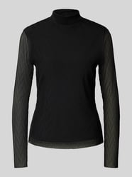 Longsleeve mit Stehkragen von comma Schwarz - 14