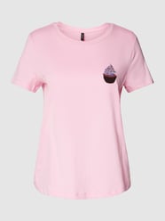 T-Shirt aus Baumwolle mit Motiv-Detail Modell 'MIAFRANCIS' von Vero Moda Rosa - 18