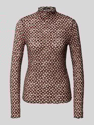 Shirt met lange mouwen, opstaande kraag en golvende zoom van Zero - 40