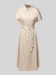 Overhemdjurk met strikceintuur van comma Beige - 11