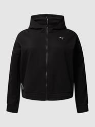 PLUS SIZE sweatjack met labelprint van PUMA Performance Plus Grijs / zwart - 22
